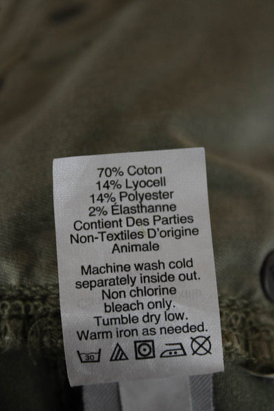 Madewell Womens Green Ankle Skinny Jeans Mid Rise Button Fly Size 25