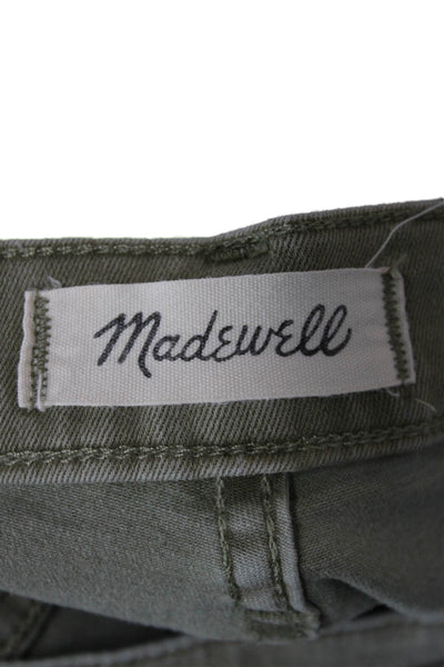 Madewell Womens Green Ankle Skinny Jeans Mid Rise Button Fly Size 25