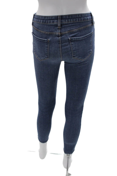L'Agence Women Ankle Skinny Dark Blue Mid Rise Jeans Size 25