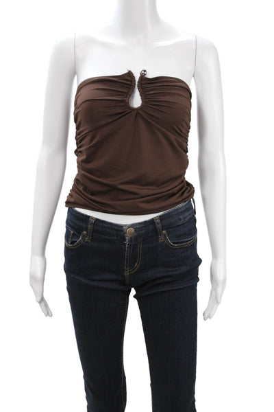 Peppermayo Womens Brown Sleeveless Tank Top Polyester Spandex Size 8
