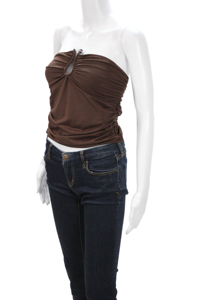Peppermayo Womens Brown Sleeveless Tank Top Polyester Spandex Size 8