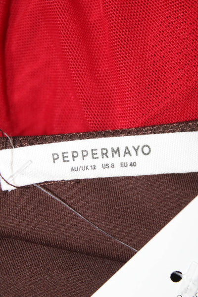 Peppermayo Womens Brown Sleeveless Tank Top Polyester Spandex Size 8