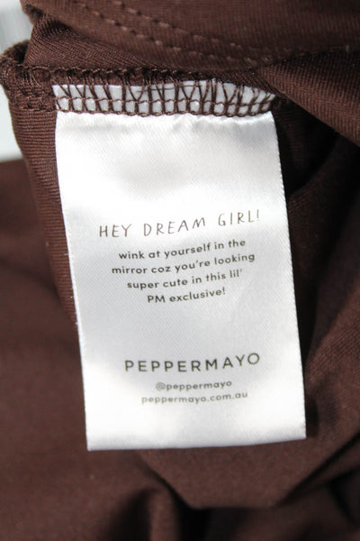 Peppermayo Womens Brown Sleeveless Tank Top Polyester Spandex Size 8