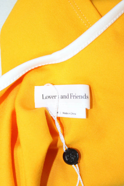 Lovers + Friends Womens Cropped Camisole V-Neck Yellow Polyester Size M