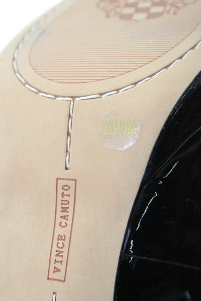 Vince Camuto Women's Round Toe Patent Leather Pumps Shoes Black Size 8.5