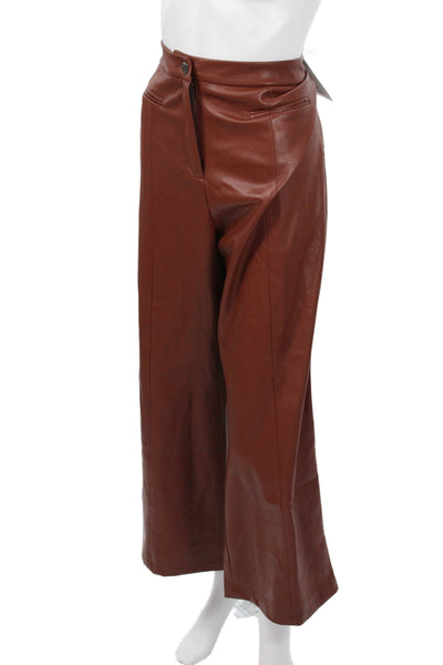 Tahari Women Cropped Dress Pants Brown Polyester Size 14