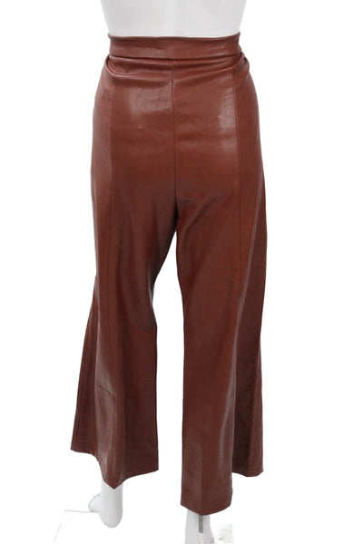 Tahari Women Cropped Dress Pants Brown Polyester Size 14