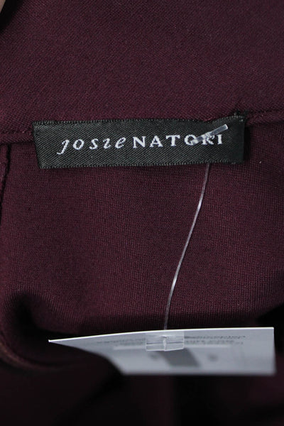 Josie Natori Womens A-Line Fit & Flare Purple Mock Neck Midcalf Dress Size M