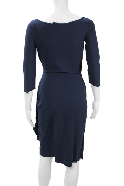 La Petite Robe di Chiara Boni Womens Wrap Dress Dark Blue 3/4 Sleeve Size 42