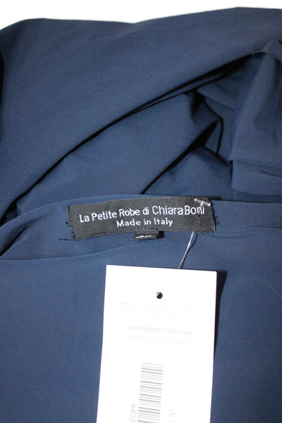 La Petite Robe di Chiara Boni Womens Wrap Dress Dark Blue 3/4 Sleeve Size 42