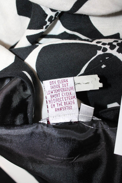 Adrianna Papell Women A-Line Sleeveless Black Floral Midi Dress Size 14