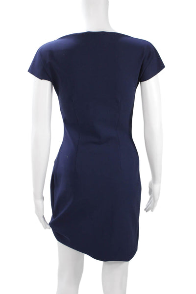 La Petite Robe di Chiara Boni Women Sheath Wrap Dress Dark Blue Size 42
