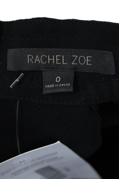 Rachel Zoe Women Shift Mini Dress Black Mock Neck Zip Size 0