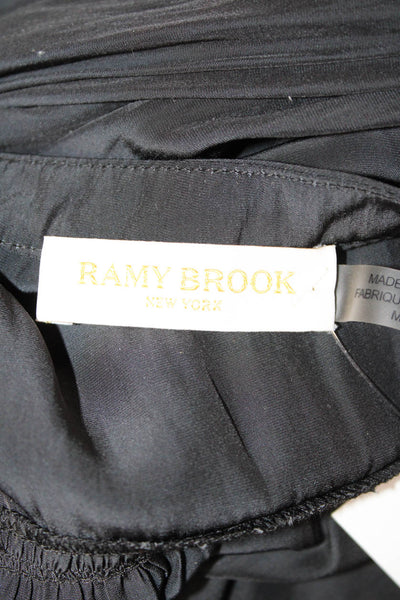 Ramy Brook Women Jumpsuit Black Round Neck 3/4 Sleeve Polyester Blend Size M