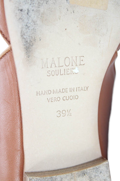 Malone Souliers Womens Leather Buckled Pointed Toe Sandals Brown Size 9.5