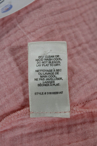 Rebecca Taylor Womens Pink Cotton Bohemian Short Sleeve Blouse Size 4