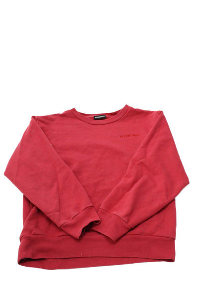 Balenciaga Unisex Kids Cotton Blend Pullover Sweatshirt Red Size 8