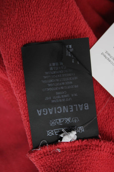 Balenciaga Unisex Kids Cotton Blend Pullover Sweatshirt Red Size 8