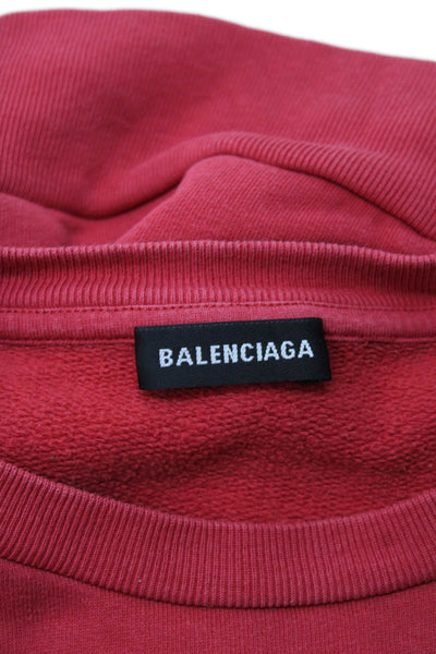 Balenciaga Unisex Kids Cotton Blend Pullover Sweatshirt Red Size 8