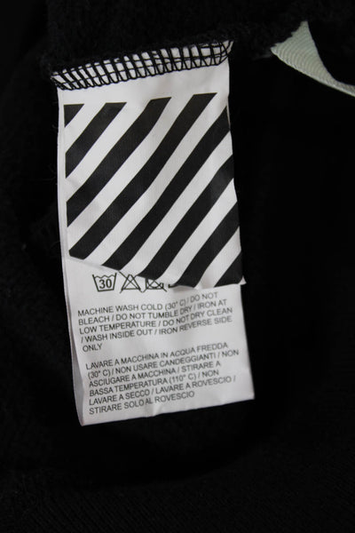 Off White Womens Pullover Hoodie Black Cotton Graphic Long Sleeve Size XS