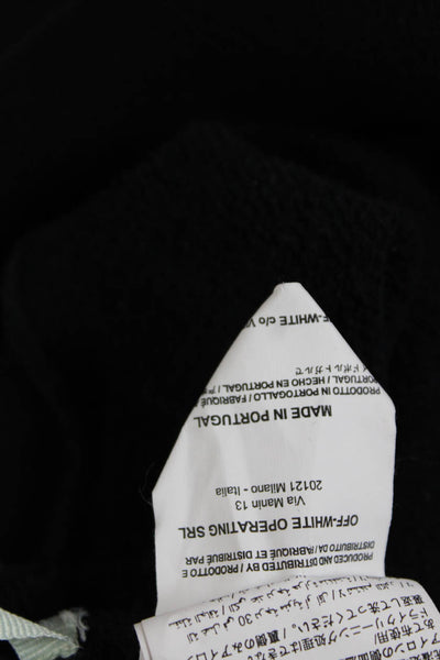 Off White Womens Pullover Hoodie Black Cotton Graphic Long Sleeve Size XS