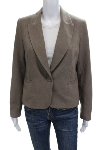 Drew Women Classic Brown Collared Button Blazer Long Sleeve Size M