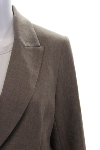 Drew Women Classic Brown Collared Button Blazer Long Sleeve Size M