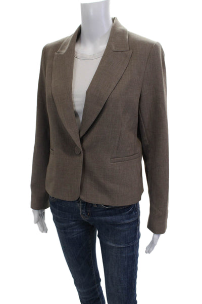 Drew Women Classic Brown Collared Button Blazer Long Sleeve Size M