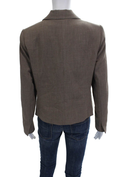 Drew Women Classic Brown Collared Button Blazer Long Sleeve Size M