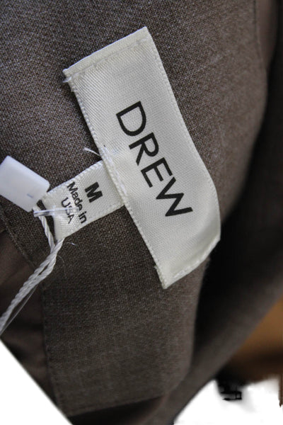 Drew Women Classic Brown Collared Button Blazer Long Sleeve Size M