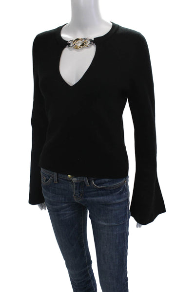 Simkhai Unisex Black Merino Wool Pullover Sweater Long Sleeve Size M