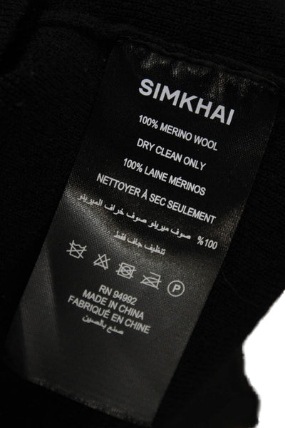 Simkhai Unisex Black Merino Wool Pullover Sweater Long Sleeve Size M