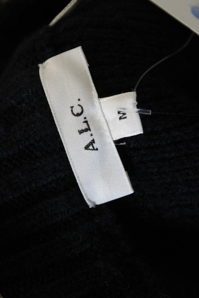 ALC Unisex Dark Blue 100% Lambswool V-Neck Pullover Sweater Vest Size M