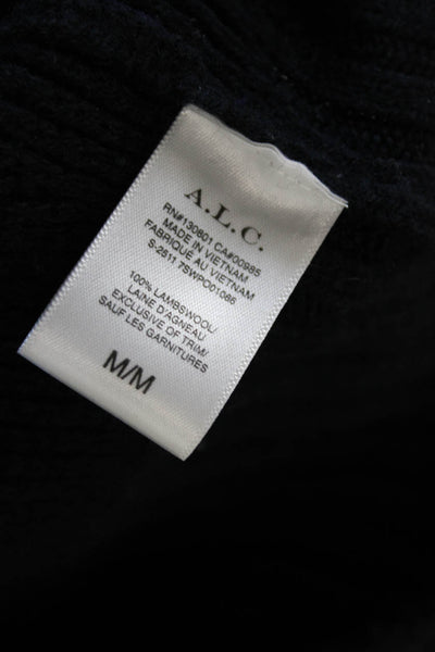 ALC Unisex Dark Blue 100% Lambswool V-Neck Pullover Sweater Vest Size M
