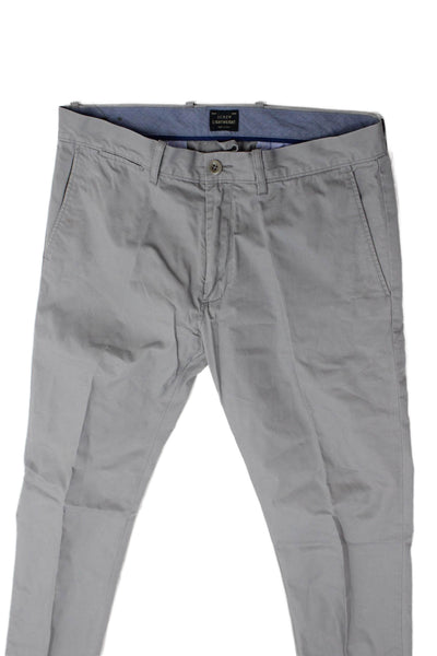J Crew Mens Chino Pants Gray Button Size 31