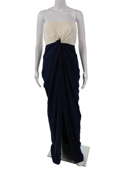 Catherine Malandrino Womens Maxi Dress White Silk Sleeveless Size 14