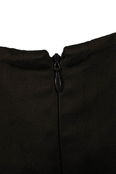 Monique Lhuillier Womens Maxi Trumpet Satin Long Brown Skirt Size 6