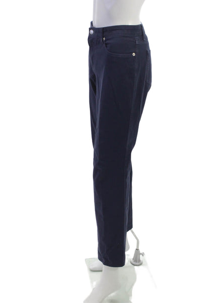Fabrizio Gianni Jeans Unisex Ankle Cropped Pants Dark Blue 98% Cotton Size 8