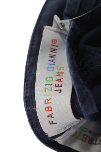 Fabrizio Gianni Jeans Unisex Ankle Cropped Pants Dark Blue 98% Cotton Size 8