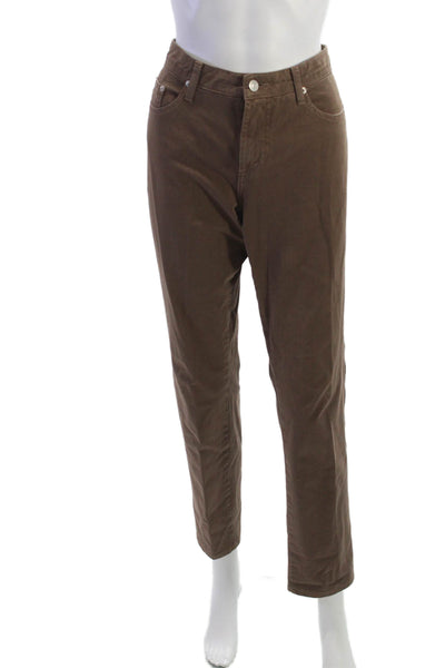 Fabrizio Gianni Jeans Women Chinos Brown Mid Rise Inseam 30 Size 8