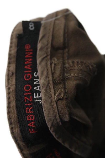 Fabrizio Gianni Jeans Women Chinos Brown Mid Rise Inseam 30 Size 8