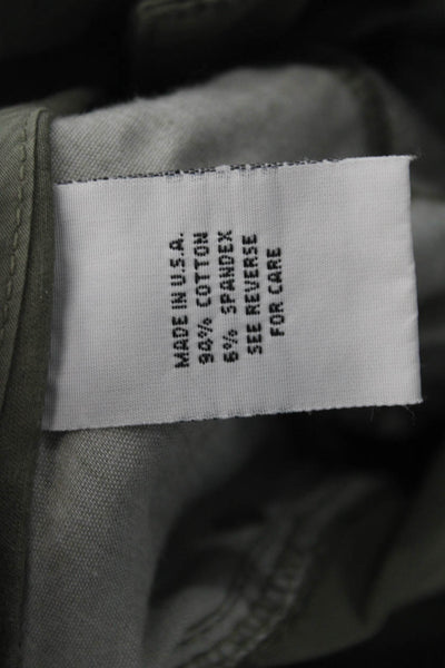 Fabrizio Gianni Jeans Unisex Cropped Chino Green Button Mid Rise Size 8