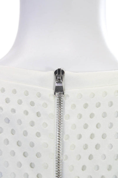 Trina Turk Womens Shift Tank Dress White Polka Dot Above Knee Size 4