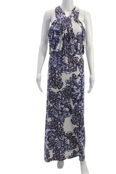 T Bags Los Angeles Women Maxi Floral Sleeveless White Dress Size XS