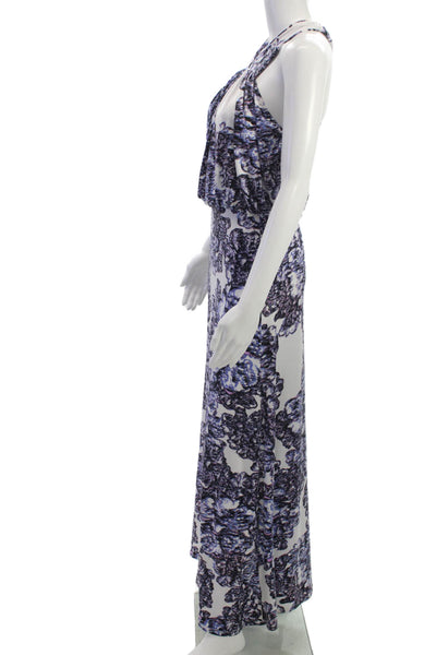 T Bags Los Angeles Women Maxi Floral Sleeveless White Dress Size XS