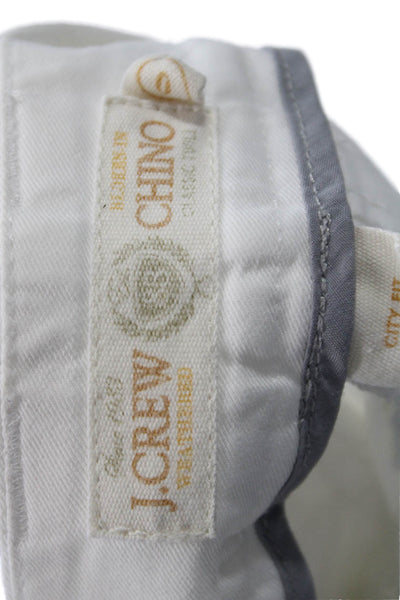 J Crew Unisex Chino Shorts White Cotton Animal Print Button Size 0