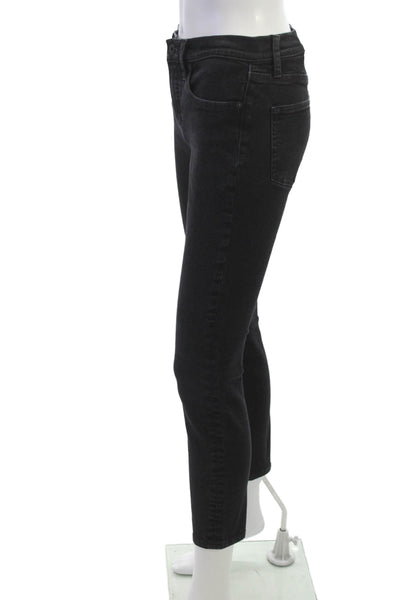 Vince Women Ankle Skinny Jeans Black Button Cotton Blend Mid Rise Size 26