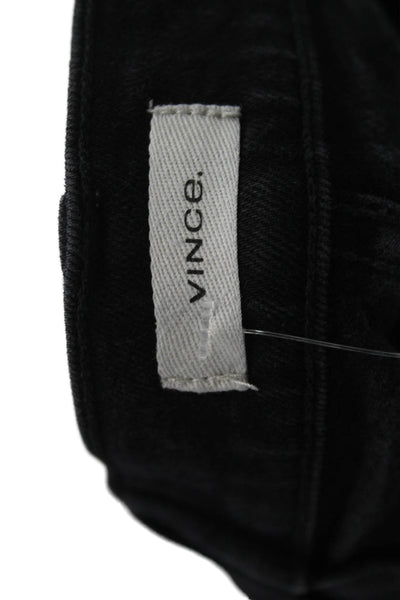 Vince Women Ankle Skinny Jeans Black Button Cotton Blend Mid Rise Size 26