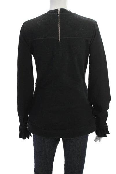 Alina Villasante Unisex Pullover Sweater Black Crew Neck Long Sleeve Size S