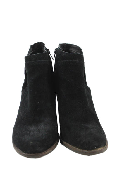 Lucky Brand Womens Suede Wedge Heel Ankle Boots Black Size 11 Medium